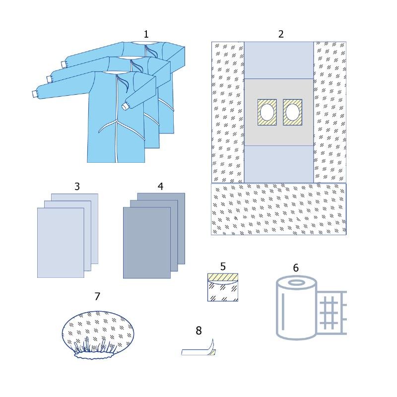 Комплект одягу та покриттів операційних для кардіологічних операцій №5 Taipan-Pharm стерильний